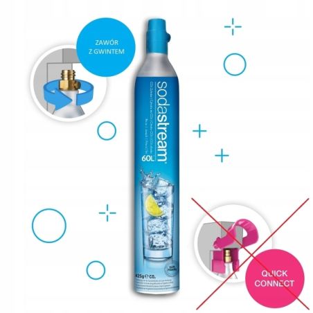 Botija Adicional de gás com sistema de rosca Azul (60L) SODASTREAM