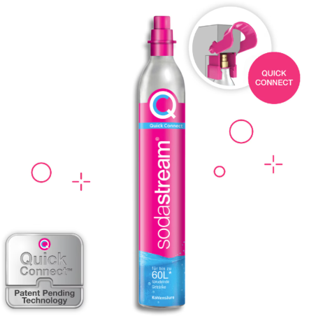 Botija Adicional de gás com sistema QuickConnect Cor-de-Rosa (60L) SODASTREAM