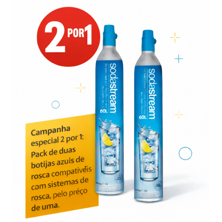 Campanha 2 por 1 – Botijas CO₂ 425g Azul Rosca Compatível com sistemas rosca