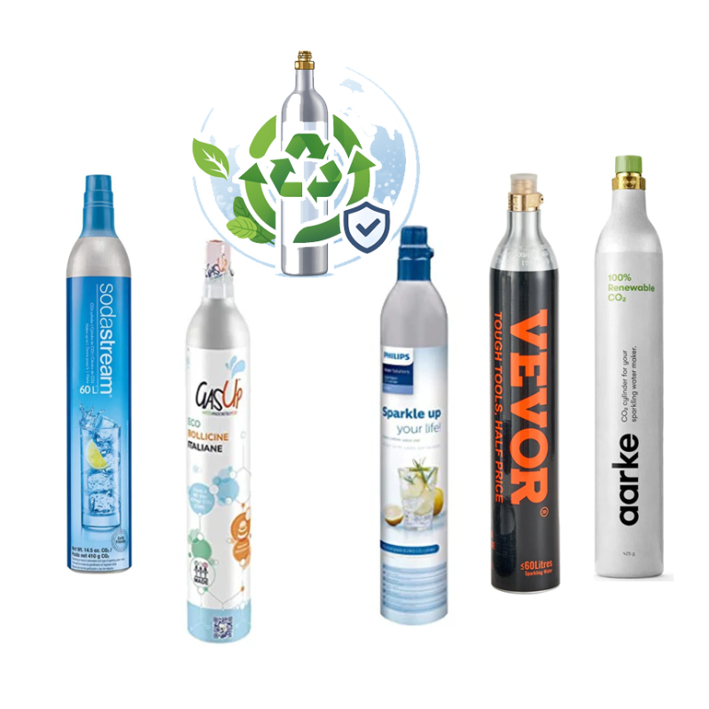 Reciclagem Sustentável de Botijas CO₂ 425g Rosca