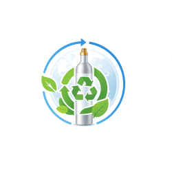 Reciclagem Sustentável de Botijas CO₂ 425g QuickConnect (Rosa)